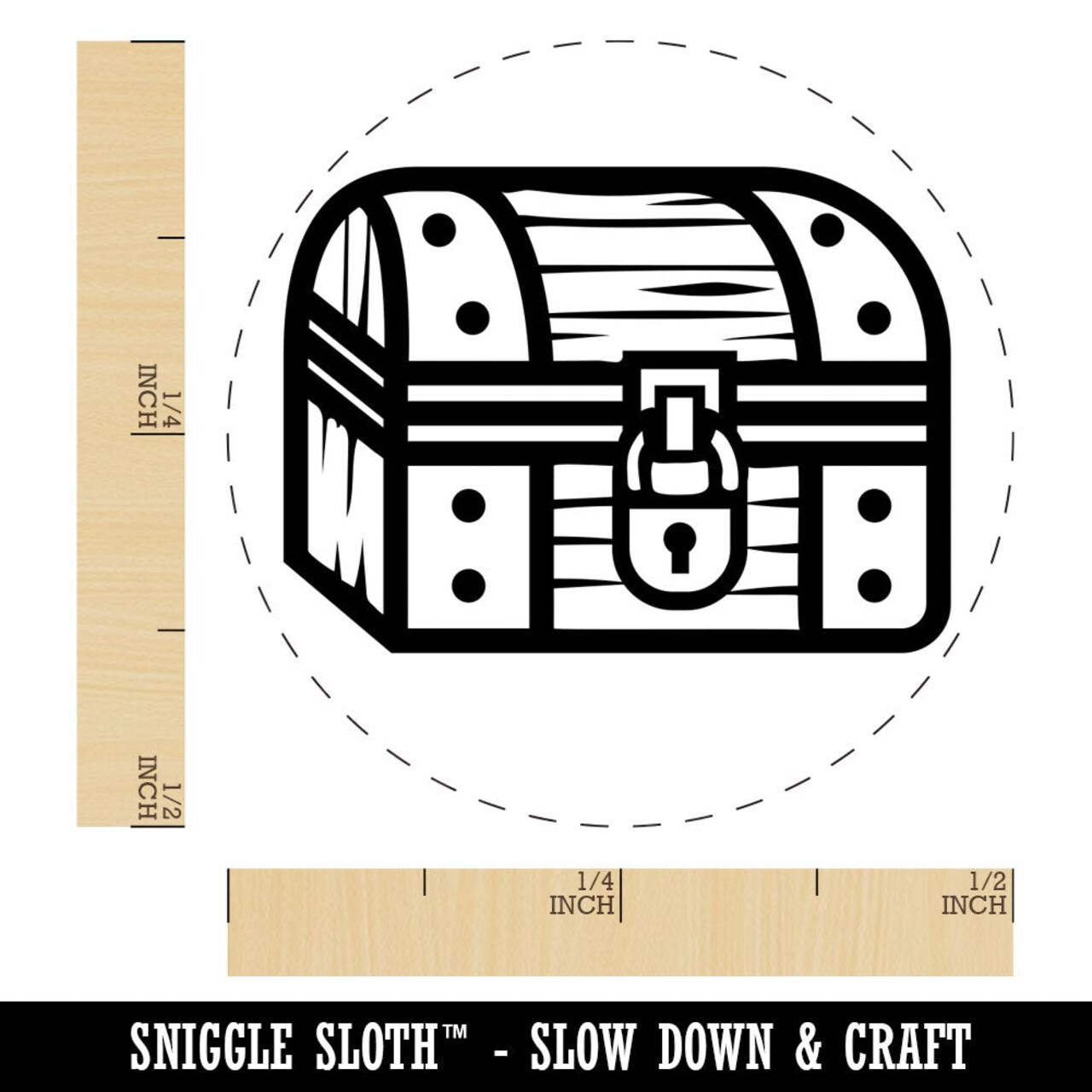 Locked Treasure Chest RPG Loot Rubber Stamp for Stamping Crafting Planners